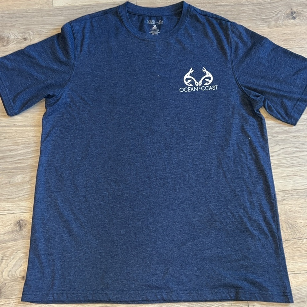 REALTREE OCEAN + COAST Navy Short Sleeve Tee Size Large